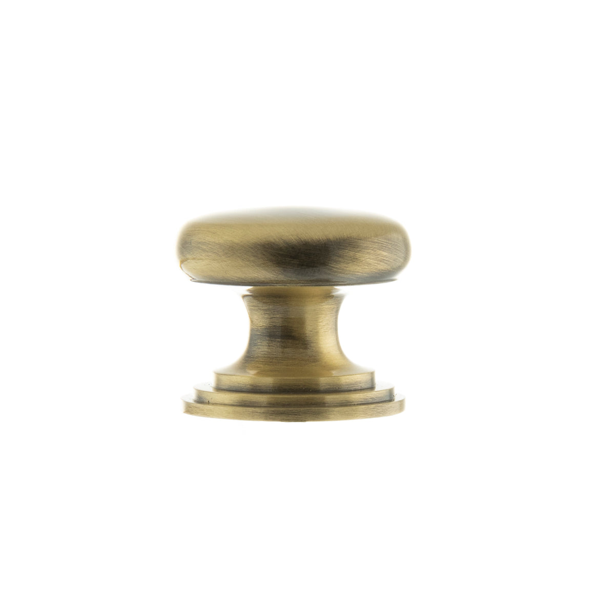Old English Lincoln Solid Brass Victorian Cabinet Knob 32mm on Concealed Fix - Antique Brass - 32mm