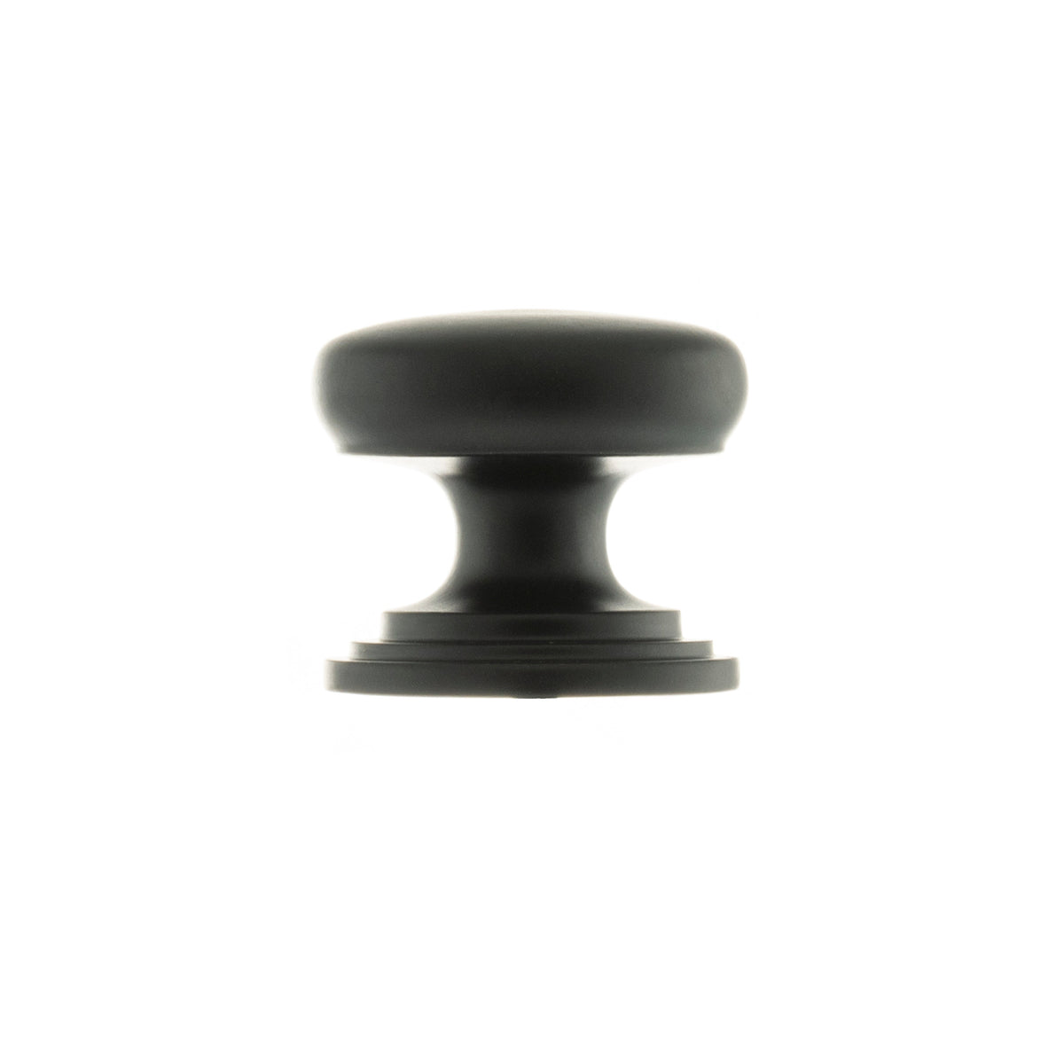 Old English Lincoln Solid Brass Victorian Cabinet Knob 32mm on Concealed Fix - Matt Black - 32mm