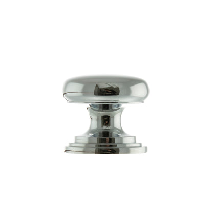 Old English Lincoln Solid Brass Victorian Cabinet Knob 32mm on Concealed Fix - Polished Chrome - 32mm