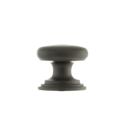 Old English Lincoln Solid Brass Victorian Cabinet Knob 32mm on Concealed Fix - Urban Dark Bronze - 32mm