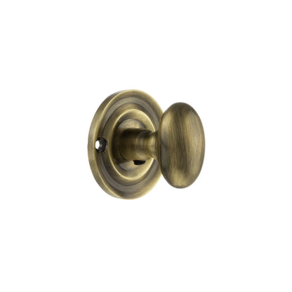 Old English Solid Brass Oval WC Turn and Release - Antique Brass - Default