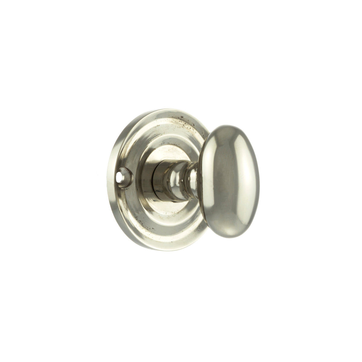 Old English Solid Brass Oval WC Turn and Release - Polished Nickel - Default