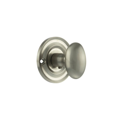 Old English Solid Brass Oval WC Turn and Release - Satin Nickel - Default