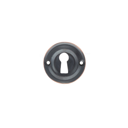 Old English Solid Brass Open Key Hole Escutcheons - Antique Copper - Default