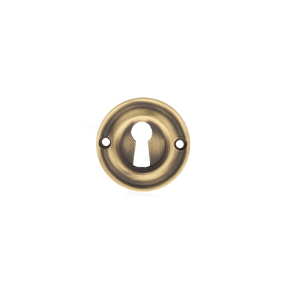 Old English Solid Brass Open Key Hole Escutcheons - Matt Antique Brass - Default