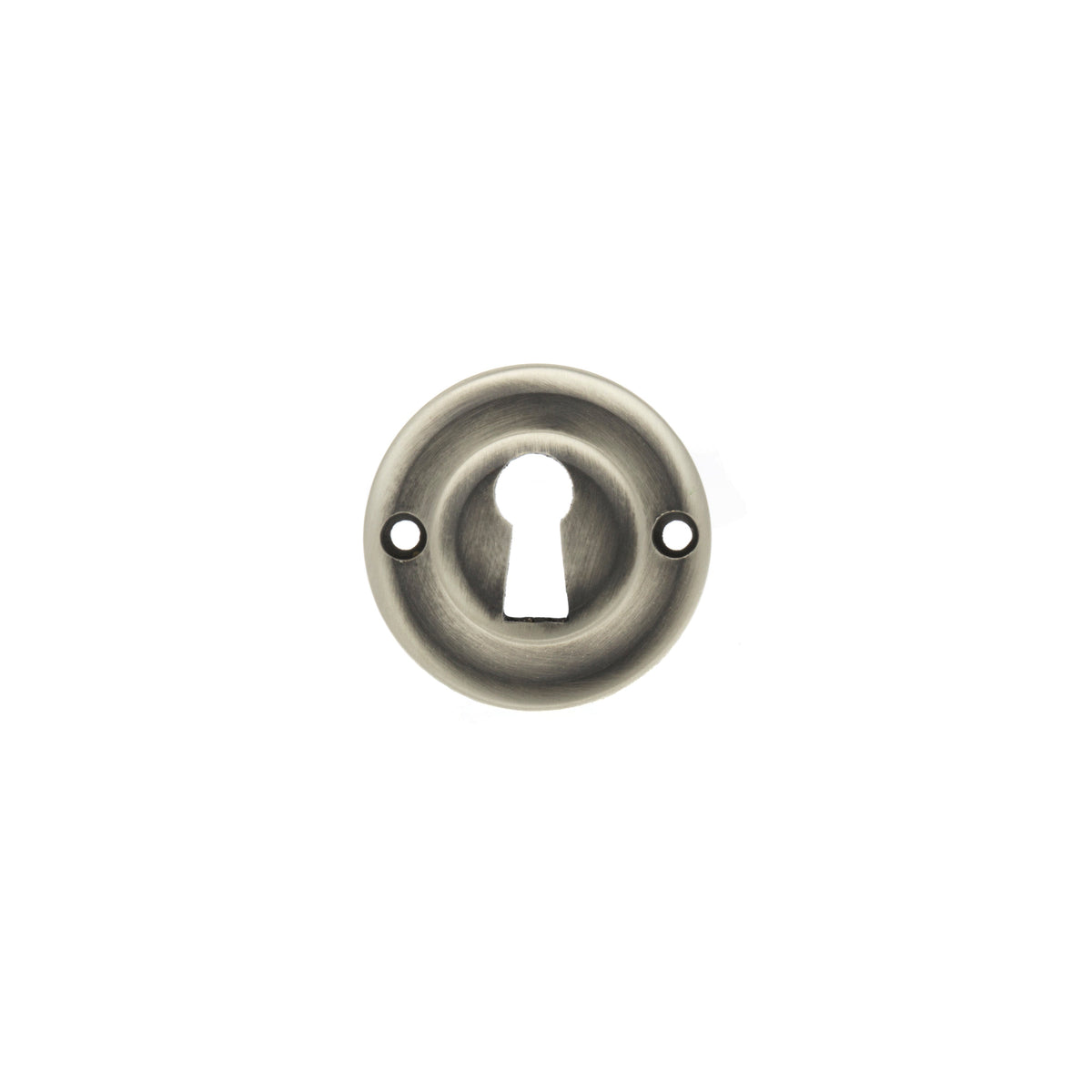 Old English Solid Brass Open Key Hole Escutcheons - Matt Gun Metal - Default