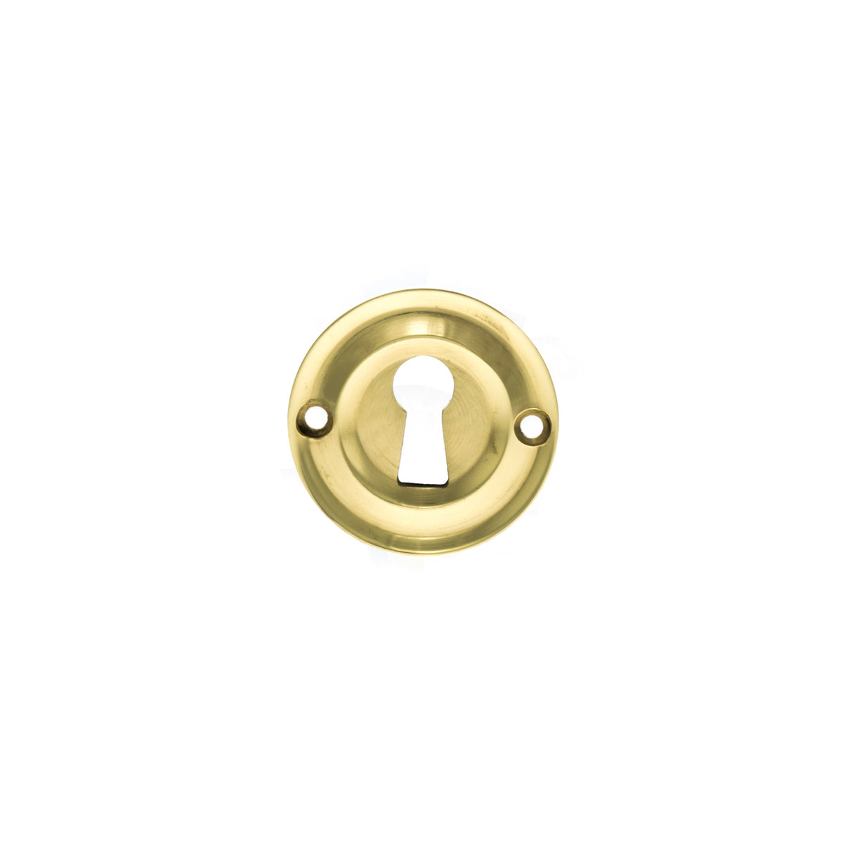 Old English Solid Brass Open Key Hole Escutcheons - Polished Brass - Default