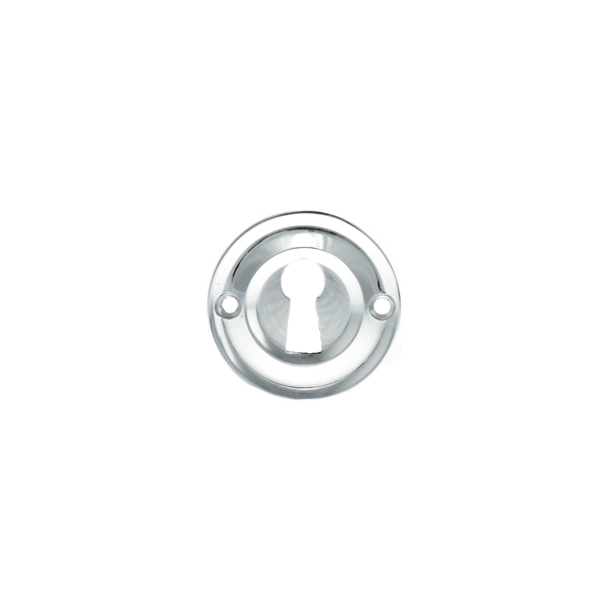 Old English Solid Brass Open Key Hole Escutcheons - Polished Chrome - Default