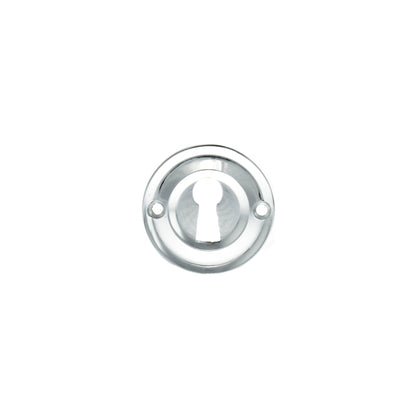 Old English Solid Brass Open Key Hole Escutcheons - Polished Chrome - Default