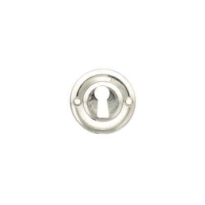 Old English Solid Brass Open Key Hole Escutcheons - Polished Nickel - Default