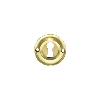 Old English Solid Brass Open Key Hole Escutcheons - Raw Brass - Default
