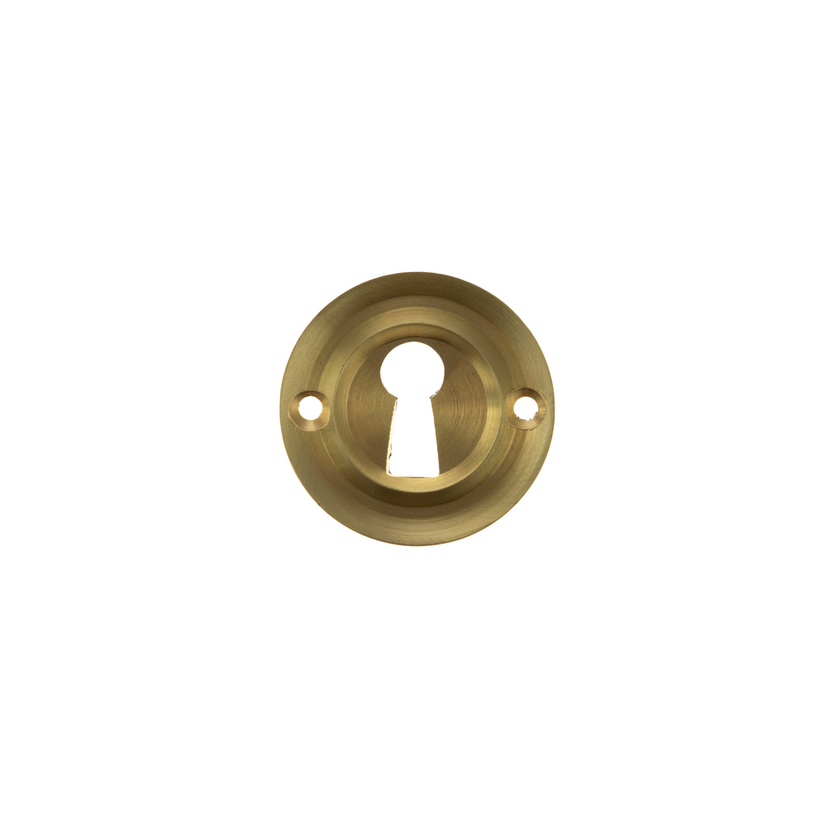 Old English Solid Brass Open Key Hole Escutcheons - Satin Brass - Default