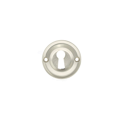 Old English Solid Brass Open Key Hole Escutcheons - Satin Nickel - Default