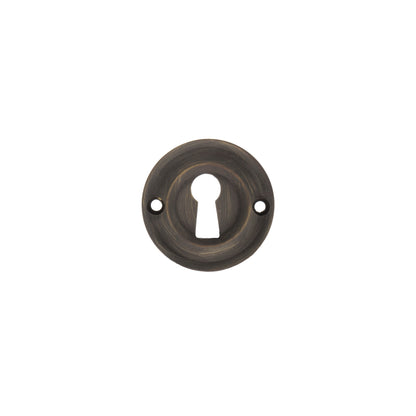 Old English Solid Brass Open Key Hole Escutcheons - Urban Bronze - Default