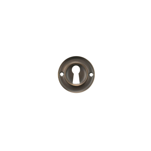 Old English Solid Brass Open Key Hole Escutcheons - Urban Dark Bronze - Default
