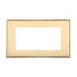 Executive Range Satin Brass with Polished Brass Switches & Sockets, EX14 - 4 Module Euro Plate by Heritage Brass By M-Marcus