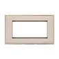 Executive Range Satin Nickel with Polished Brass Switches & Sockets, EX15 - 4 Module Euro Plate by Heritage Brass By M-Marcus