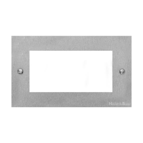 Victorian Elite Range Satin Chrome Switches & Sockets, R03 - 4 Module Euro Plate by Heritage Brass By M-Marcus