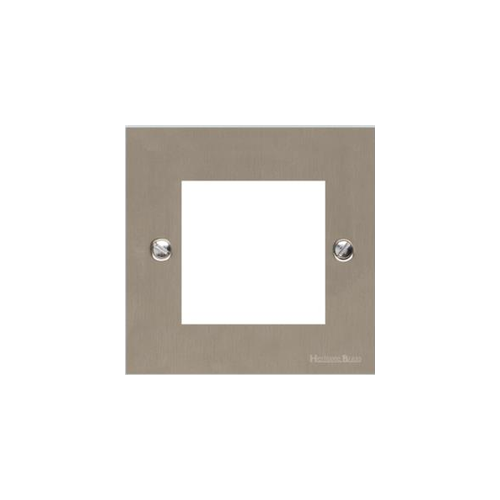 Victorian Elite Range Satin Nickel Switches & Sockets, R05 - 2 Module Euro Plate by Heritage Brass By M-Marcus