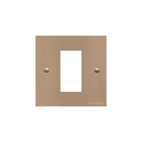 Victorian Elite Range Antique Brass Switches & Sockets, R91 - 1 Module Euro Plate by Heritage Brass By M-Marcus