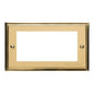 Elite Stepped Plate Range Polished Brass Switches & Sockets, S01 - 4 Module Euro Plate by Heritage Brass By M-Marcus