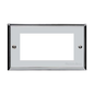 Elite Stepped Plate Range Polished Chrome Switches & Sockets, S02 - 4 Module Euro Plate by Heritage Brass By M-Marcus