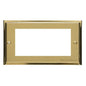 Elite Stepped Plate Range Satin Brass Switches & Sockets, S04 - 4 Module Euro Plate by Heritage Brass By M-Marcus