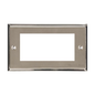 Elite Stepped Plate Range Satin Nickel Switches & Sockets, S05 - 4 Module Euro Plate by Heritage Brass By M-Marcus