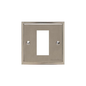 Elite Stepped Plate Range Satin Nickel Switches & Sockets, S05 - 1 Module Euro Plate by Heritage Brass By M-Marcus