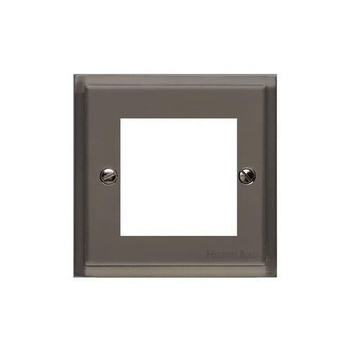Elite Stepped Plate Range Polished Black Nickel Switches & Sockets, S06 - 2 Module Euro Plate by Heritage Brass By M-Marcus