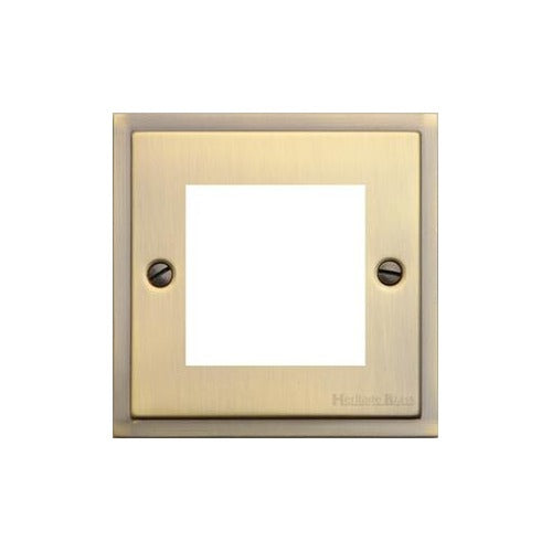 Elite Stepped Plate Range Antique Brass Switches & Sockets, S91 - 2 Module Euro Plate by Heritage Brass By M-Marcus