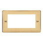 Elite Flat Plate Range Polished Brass Switches & Sockets, T01 - 4 Module Euro Plate by Heritage Brass By M-Marcus