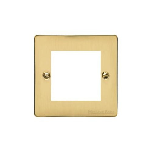 Elite Flat Plate Range Polished Brass Switches & Sockets, T01 - 2 Module Euro Plate by Heritage Brass By M-Marcus