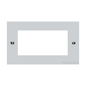 Elite Flat Plate Range Polished Chrome Switches & Sockets, T02 - 4 Module Euro Plate by Heritage Brass By M-Marcus