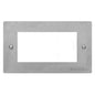 Elite Flat Plate Range Satin Chrome Switches & Sockets, T03 - 4 Module Euro Plate by Heritage Brass By M-Marcus