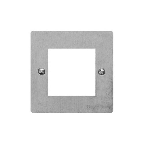 Elite Flat Plate Range Satin Chrome Switches & Sockets, T03 - 2 Module Euro Plate by Heritage Brass By M-Marcus