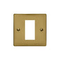 Elite Flat Plate Range Satin Brass Switches & Sockets, T04 - 1 Module Euro Plate by Heritage Brass By M-Marcus