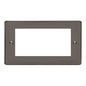 Elite Flat Plate Range Polished Black Nickel Switches & Sockets, T06 - 4 Module Euro Plate by Heritage Brass By M-Marcus