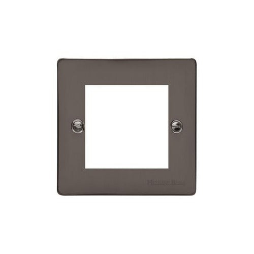 Elite Flat Plate Range Polished Black Nickel Switches & Sockets, T06 - 2 Module Euro Plate by Heritage Brass By M-Marcus