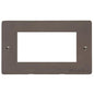 Elite Flat Plate Range Matt Bronze Switches & Sockets, T09 - 4 Module Euro Plate by Heritage Brass By M-Marcus