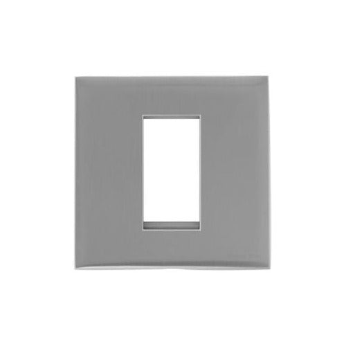 Winchester Range Satin Chrome Silk Switches & Sockets, W35 - 1 Module Euro Plate by Heritage Brass By M-Marcus