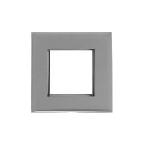 Windsor Range Satin Chrome Silk Switches & Sockets, WN35 - 2 Module Euro Plate by Heritage Brass By M-Marcus