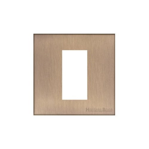 Winchester Range Antique Brass Switches & Sockets, W91 - 1 Module Euro Plate by Heritage Brass By M-Marcus