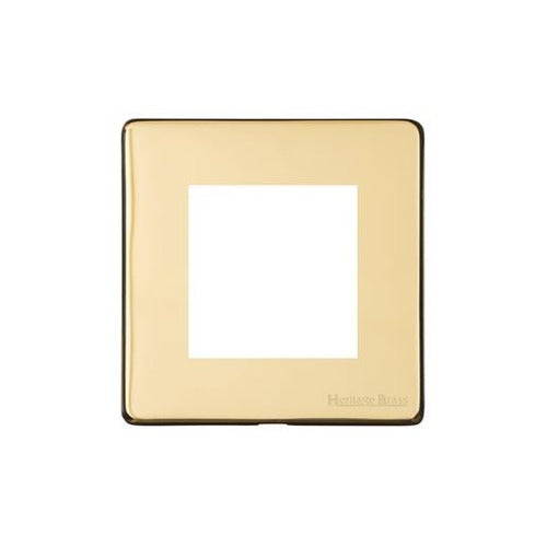 Vintage Range Unlacquered Polished Brass Switches & Sockets, XUL - 2 Module Euro Plate by Heritage Brass By M-Marcus