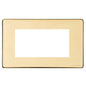 Vintage Range Unlacquered Polished Brass Switches & Sockets, XUL - 4 Module Euro Plate by Heritage Brass By M-Marcus