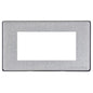 Vintage Range Satin Chrome Switches & Sockets, X03 - 4 Module Euro Plate by Heritage Brass By M-Marcus