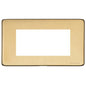 Vintage Range Satin Brass Switches & Sockets, X44 - 4 Module Euro Plate by Heritage Brass By M-Marcus