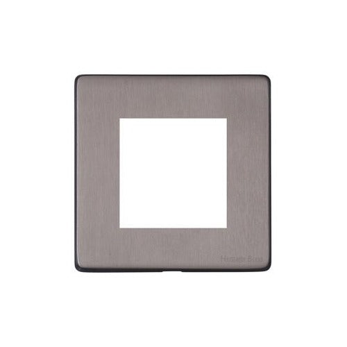 Vintage Range Satin Black Nickel Switches & Sockets, X66 - 2 Module Euro Plate by Heritage Brass By M-Marcus