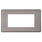 Vintage Range Satin Black Nickel Switches & Sockets, X66 - 4 Module Euro Plate by Heritage Brass By M-Marcus