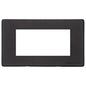 Vintage Range Matt Black Switches & Sockets, XBK - 4 Module Euro Plate by Heritage Brass By M-Marcus